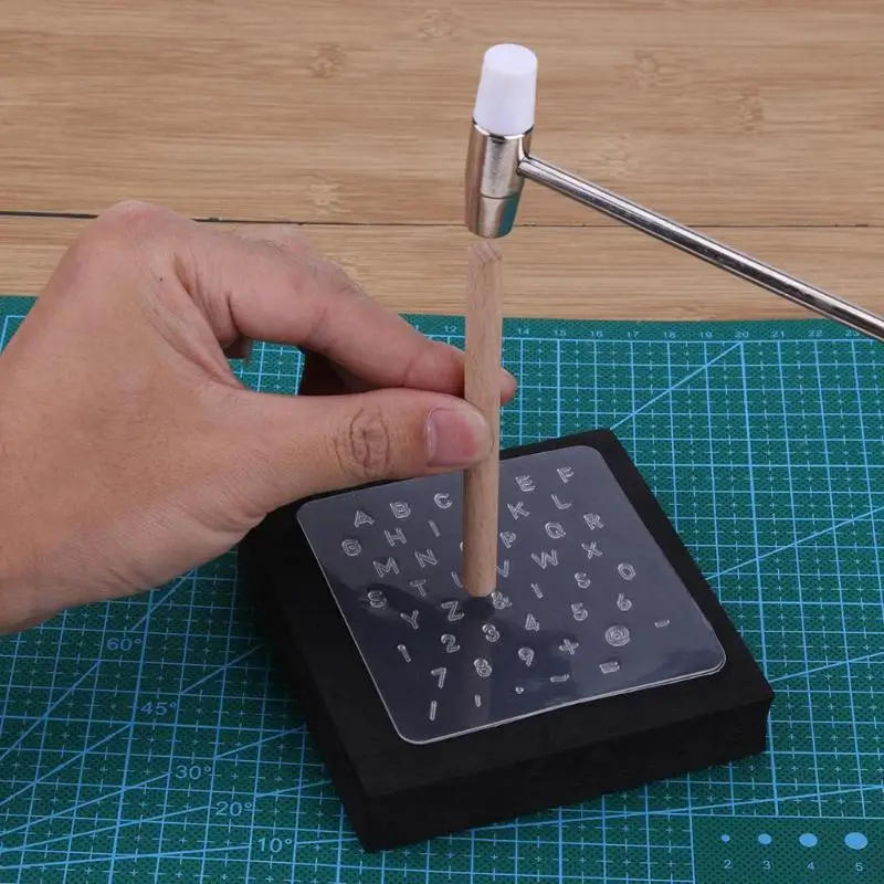 Description Picture 4 of item1pc Alphabet Numbers Leather Stamping Punch Letter Number Stamper Set For Leathercraft Plastic Leather Tool DIY Leather Punching