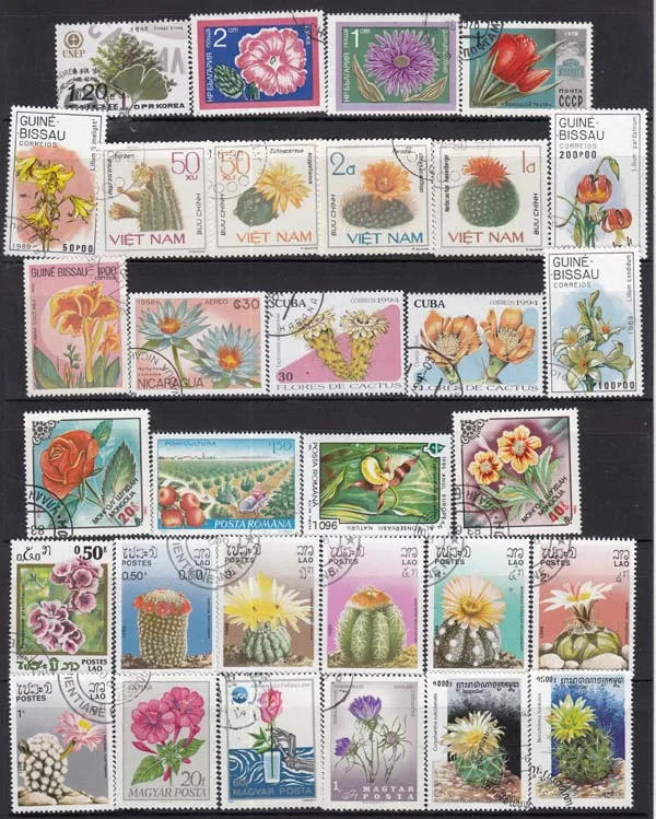 Description Picture 6 of item50Pcs/Set Flowers All Different From Many Countries NO Repeat  With Postmark Postage Stamps for Collecting
