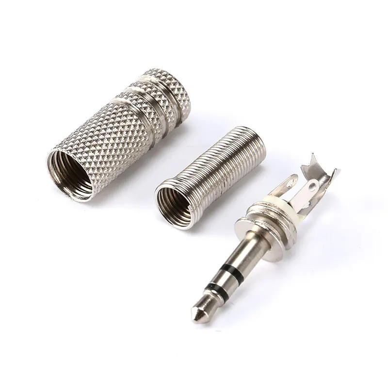 Description Picture 5 of item5pcs 3.5 jack 3Poles Plug Connector Stereo Metal 3.5 Plug & Jack Adapter With Spring Solder Wire Terminals