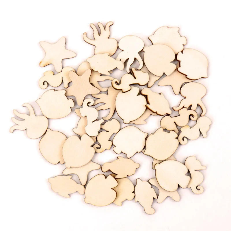Description Picture 5 of itemHome Decoration Hanging Ornament Accessory Painting Scrapbooking Craft Wooden DIY Animals Shape Handmade 25-30mm 20pcs