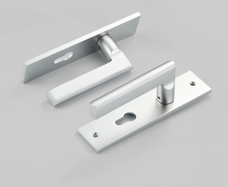 Description Picture 3 of itemBlack White solid aluminum door locks bedroom Continental door handle minimalist interior cylinder lock security locks packages