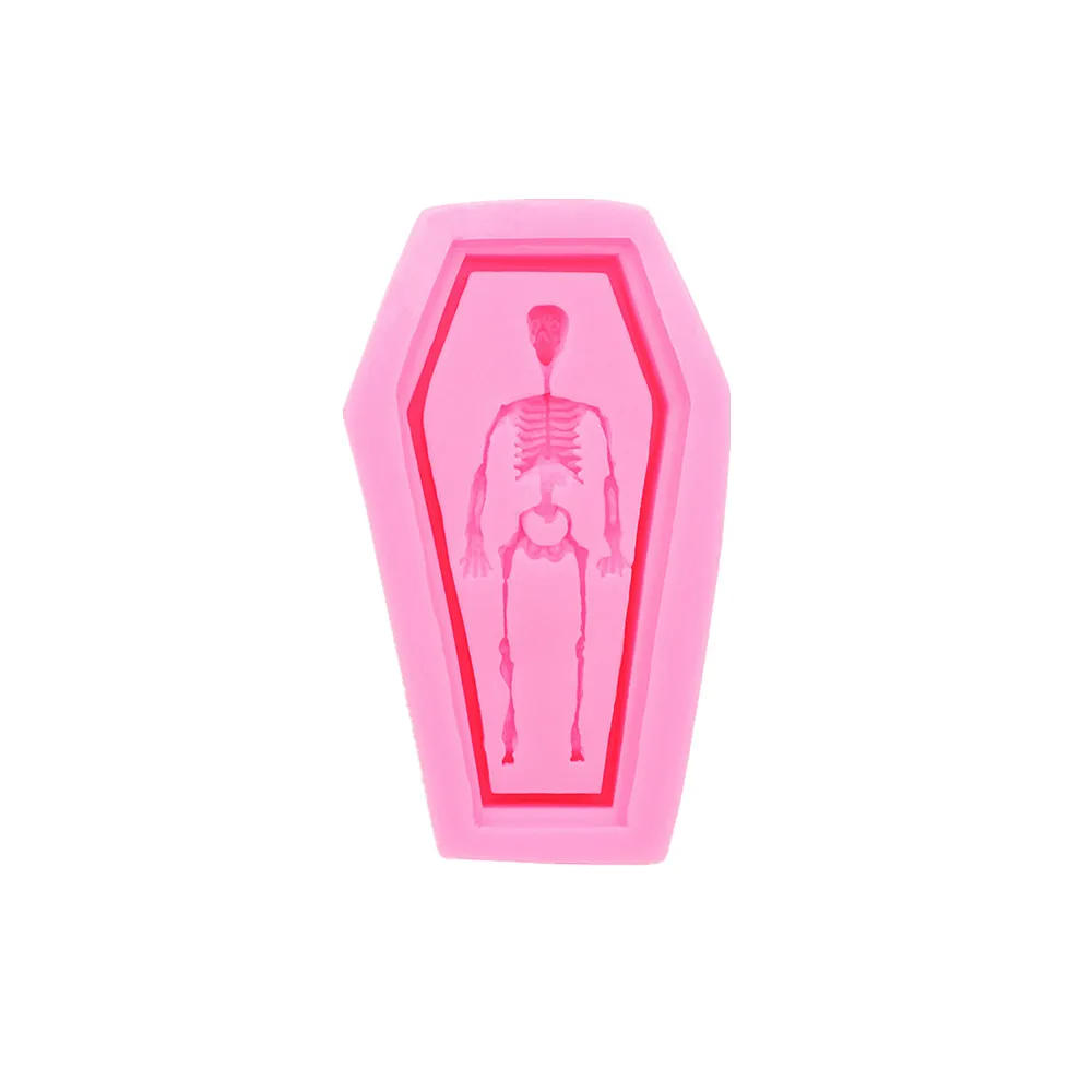 Description Picture 6 of itemCake Decorating Tools Halloween 3d Stereo 2 Pieces Ghost Bone Coffin Sugar Cake Mold Dessert Decoration Craft Pastry Bakeware