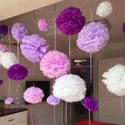 Hot sale 1 pcs 15cm=6 inch Tissue Paper Flowers paper pom poms balls lanterns Party Decor Craft Wedding multi color option balls