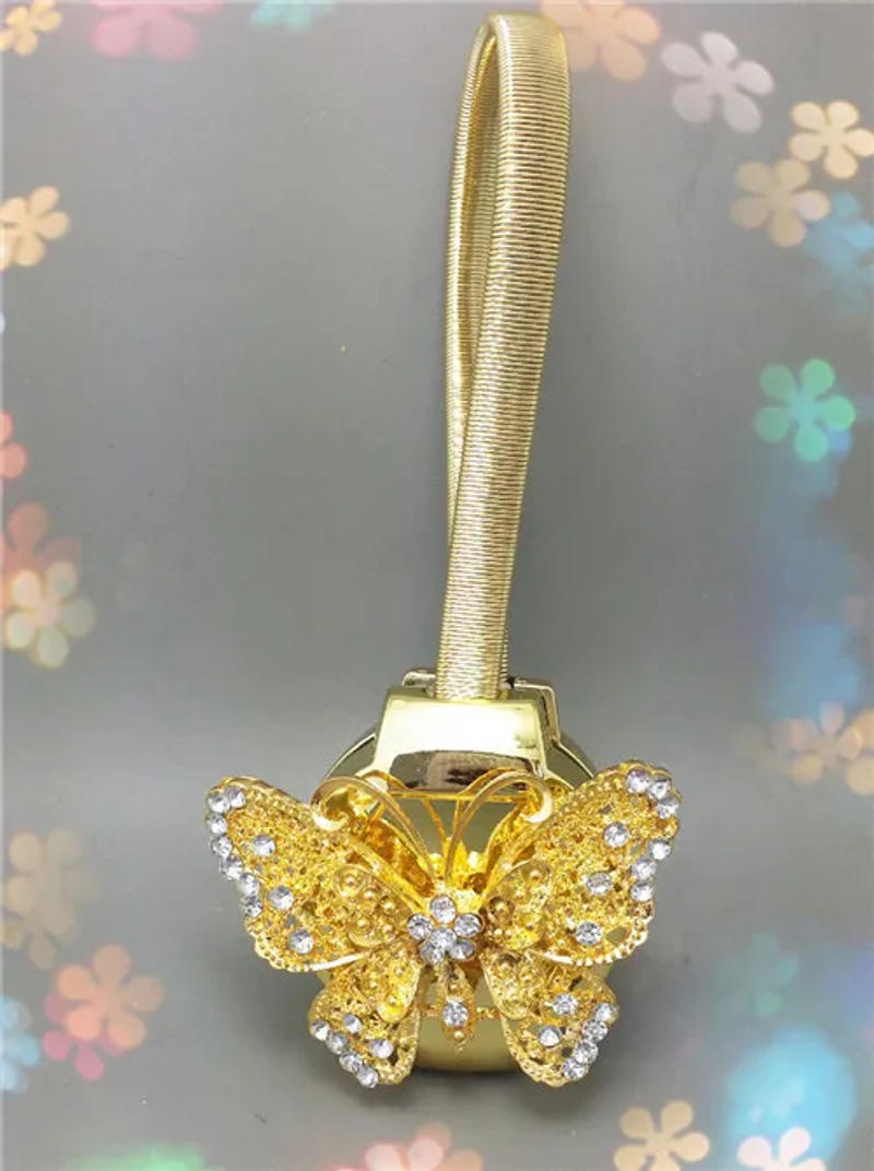 Description Picture 5 of item1Pcs Crystal Magnetic Curtain Clip Spiral Spring Rope Tieback Home Decor Curtain Holder Hanging Straps Buckle Room Accessories