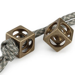 1pc Vintage Brass Hollow Out Knife Beads Umbrella Rope Bead Outdoor DIY Pendant Six Sides Paracord Bead