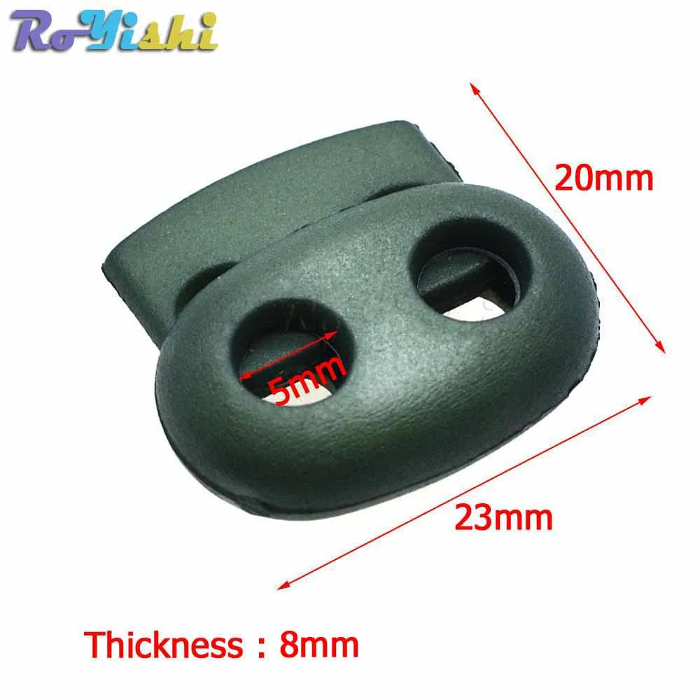 Description Picture 3 of item12 Pcs/Pack Mixed Colorful 5mm Hole Plastic Stopper Cord Lock Bean Toggle Clip Apparel Shoelace Sportswear Accessorie