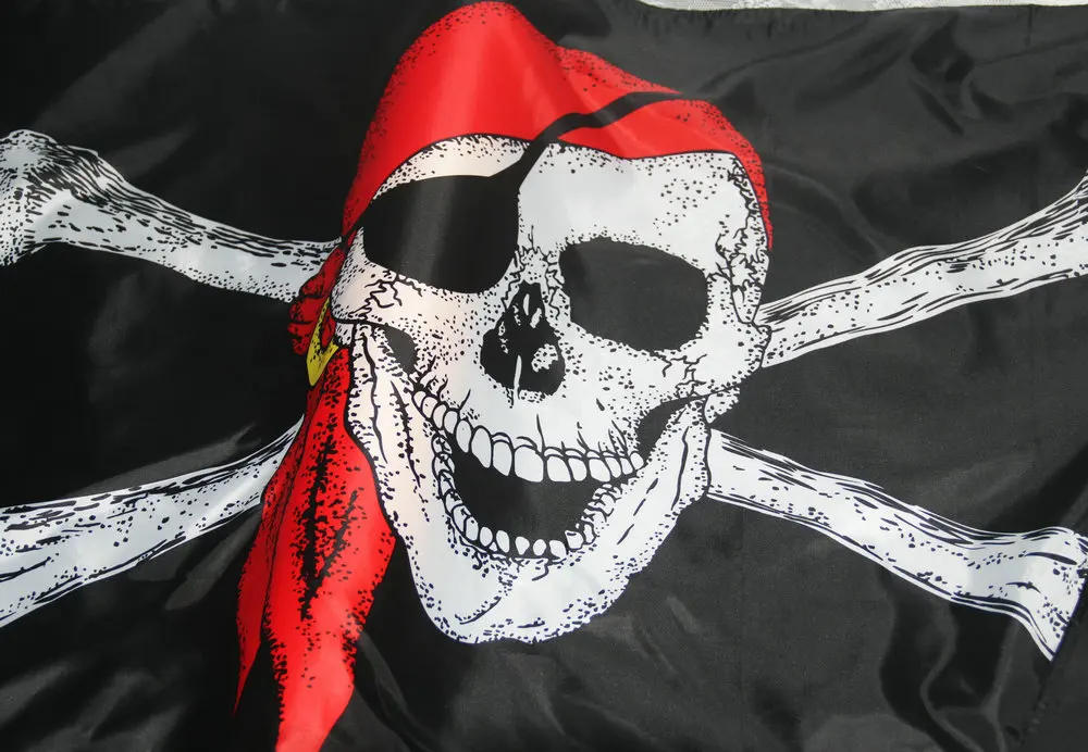 Description Picture 5 of item90 x 60cm Halloween Supplies Jolly Roger Skull Crossbones Pirate Flag Garden Banner Flag Party Decoration  NN023