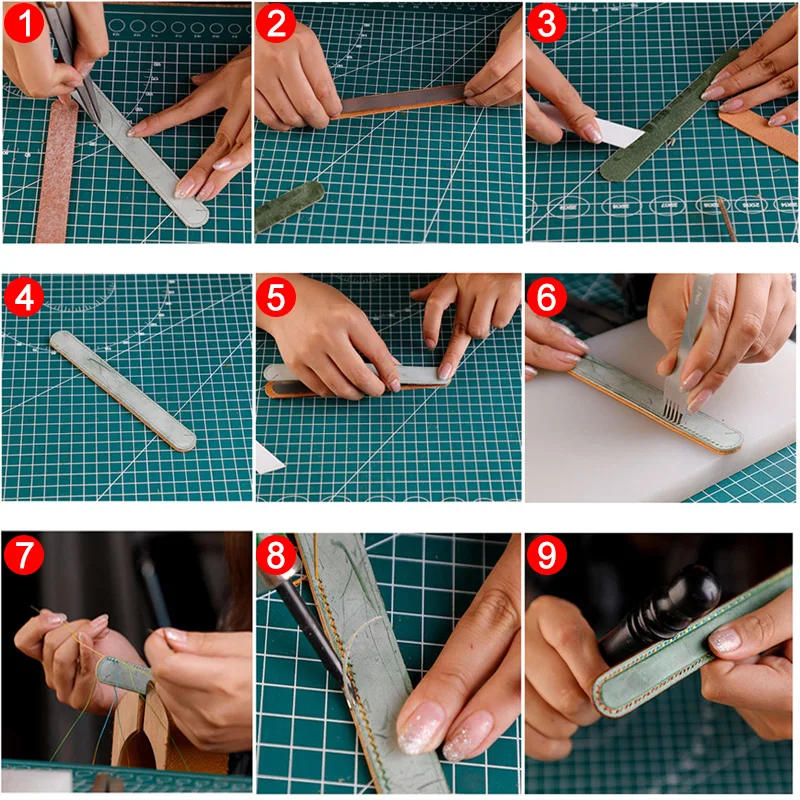 Description Picture 2 of itemBracelet Making Materials Set, Include Stainless Steel Inner Core 5-20mm, Genuine Cow Leather, Sewing Waxed Thread Wristband DIY