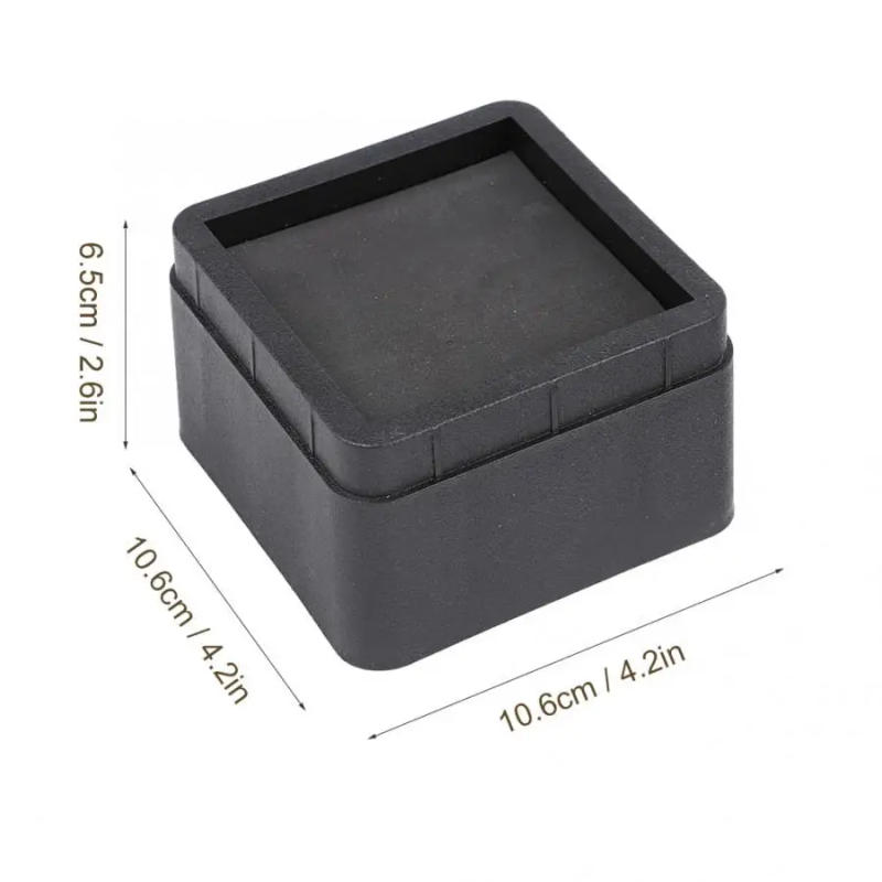 Description Picture 3 of item4PCS Durable Stackable Bed Risers Black Square Furniture Legs Floor Feet Bed Risers Protectors Floor Protector Pads  Furniture