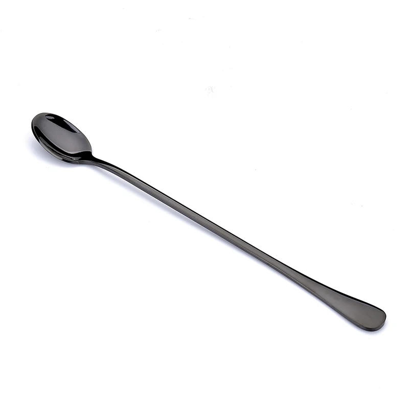 Description Picture 5 of item24cm Stainless Steel Long Handle Teaspoons Stirring Tea Coffee Spoon Ice Cream Spoon Bar Drink Cocktail Mixing Spoon Colher