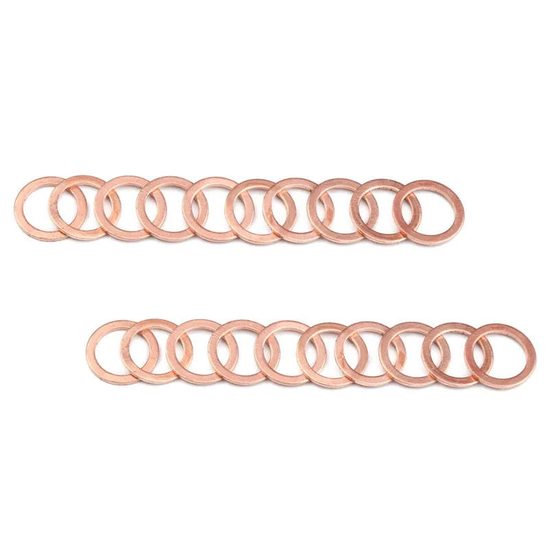 Description Picture 6 of item20/50pcs M6 M8 M10 M12 M14 M16 M18 M20Solid Copper Washer Flat Ring Gasket Spacer Washers Fastener Hardware 10x14x1MM Mulit-Size