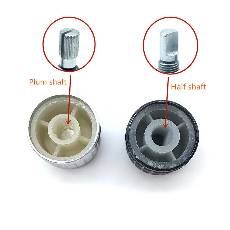 Description Picture 2 of item5pcs Black Silver Aluminium Alloy Switch Caps 21x17mm Potentiometer knobs Encoder Switch Plum Shaft D Axis Shaft