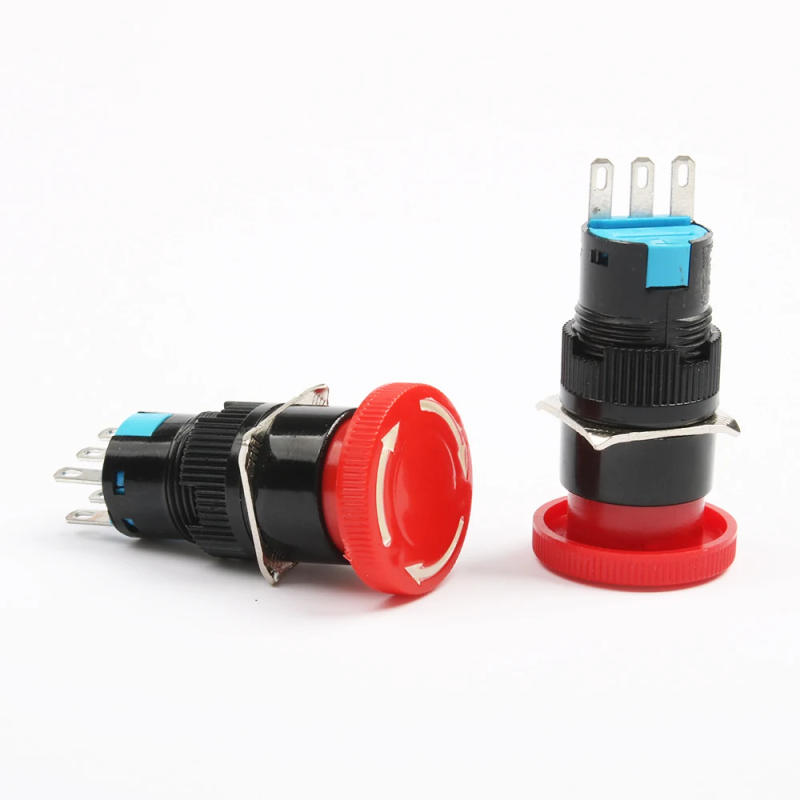 Description Picture 2 of item16mm Emergency Stop Rotary Push Button Switch Turn lock 1NO1NC/2NO2NC Latching self-Locking Single row/Double row e-stop switch