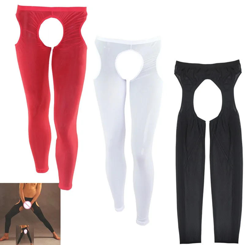 Description Picture 2 of itemYiZYiF Sexy Mens Erotic Open Crotch Buttock Sheer & Transparent Leggings Hot Pants Lingerie Gay Fetish mesh Nightwear Underwear
