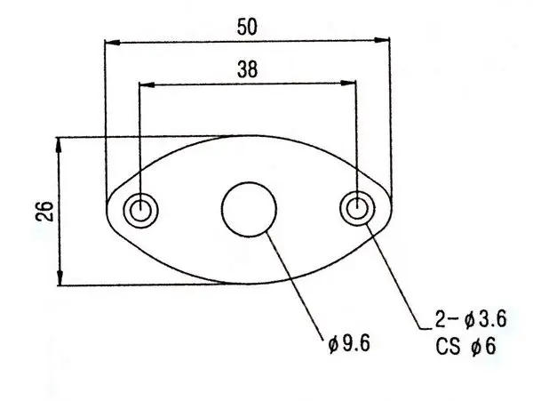 Description Picture 3 of item1 Piece Black Oval Curved Metal Jack Plate For Electric Guitar Bass
