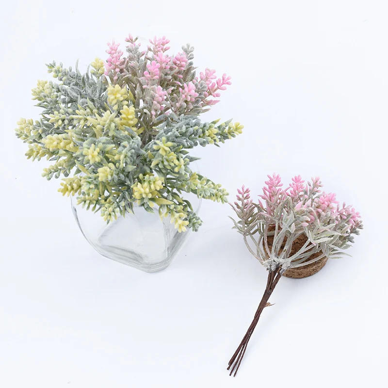 Description Picture 4 of item6PCS Artificial Tree Plastic Grass Christmas Scrapbook Flowers for Home Decor Wedding Party Fake Plants Diy Gifts Box Wreath