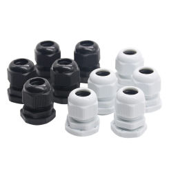 10pcs IP68 PG7 for 3-6.5mm PG9 PG11 PG13.5 PG16 PG19 Wire Cable CE White Black Waterproof Nylon Plastic Cable Gland Connector