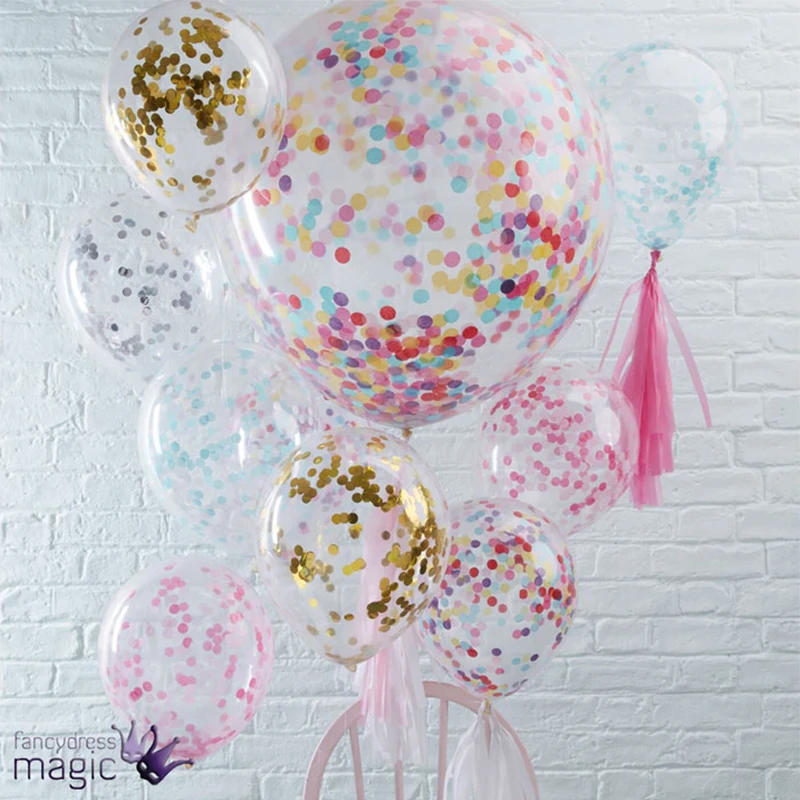 Description Picture 4 of itemCHLEZI New 10 Pcs / lot 12 inch transparent confetti balloon Birthday Wedding Party Decorative Balloon Popular popular wholesale
