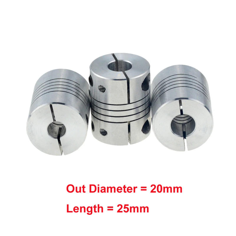 Description Picture 2 of item2pcs/lot D20L25 8x8 Shaft Coupling Aluminium flexible Jaw 4/5/6/6.35/8mm CNC Stepper Motor Coupler Encoders Engraving Machine
