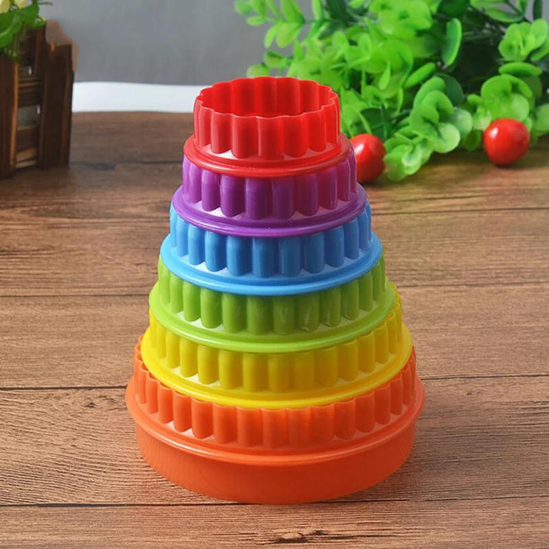 Description Picture 4 of item1 Set Plastic Cupcake Round Shape Cookie Cutter Cake Mold Biscuit Fondant DIY Cake Kitchen Cooking Tools 6 size together