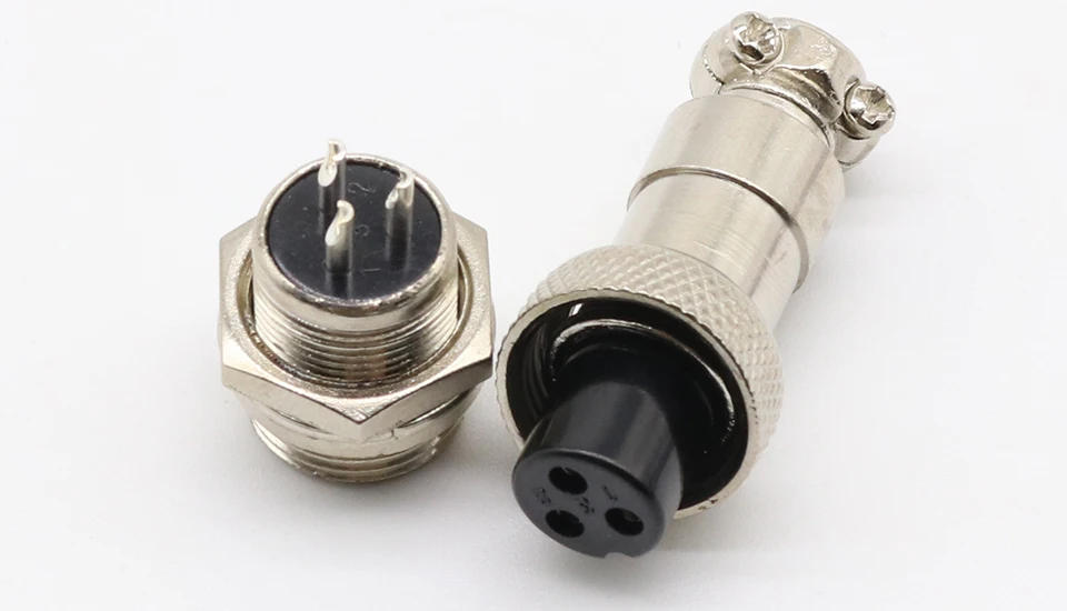 Description Picture 3 of item1pcs GX12 3 Pin Male & Female 12mm Wire Panel Connector Aviation Plug L89 GX12 Circular Connector Socket Plug