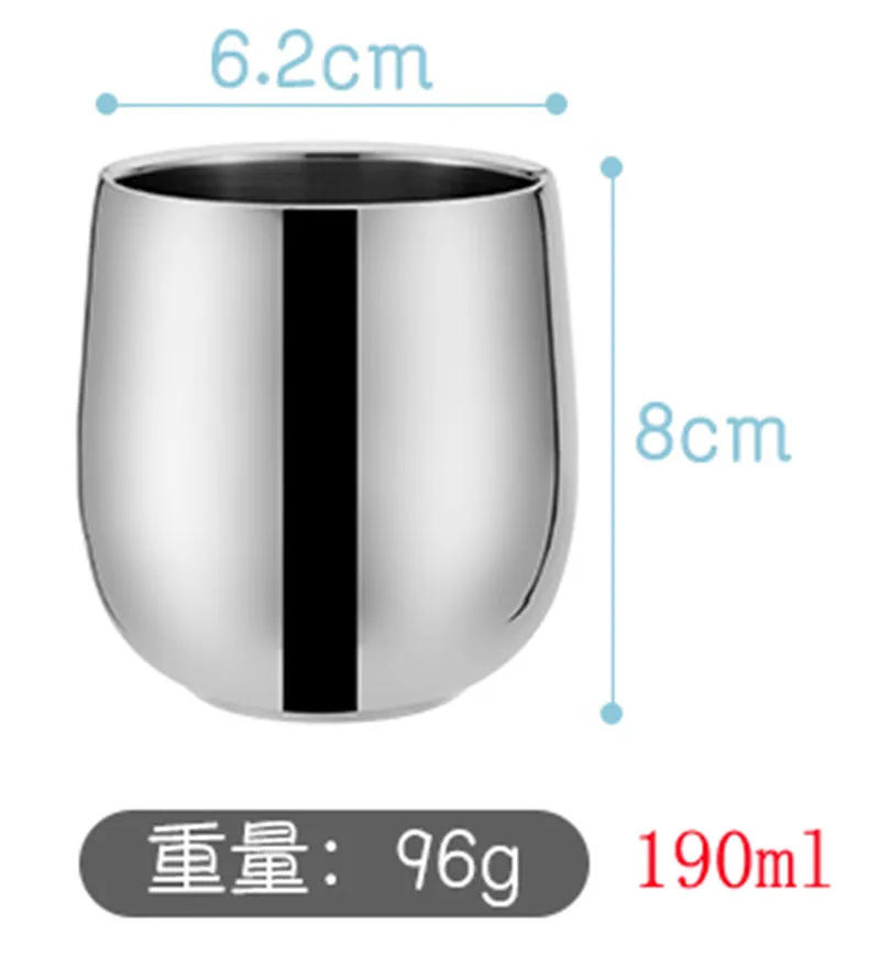 Description Picture 3 of itemHot Tea Coffee Mugs Double Layer Wine Cup Scald-proof Stainless Steel Cup Drinkware Kitchen Tools Restaurant Kindergarten Cup