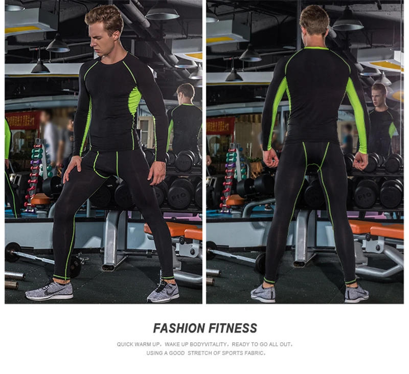 Description Picture 6 of itemWinter Thermal Underwear for men Keep Warm Long Johns Fitness flecce legging tight undershirts