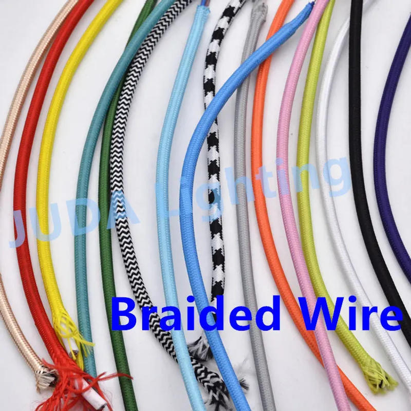 Description Picture 2 of itemColorful braided wire cable Cable Assemblies Electrical Wires for ceiling rose canopy led pendant light chandeliers ceiling lamp
