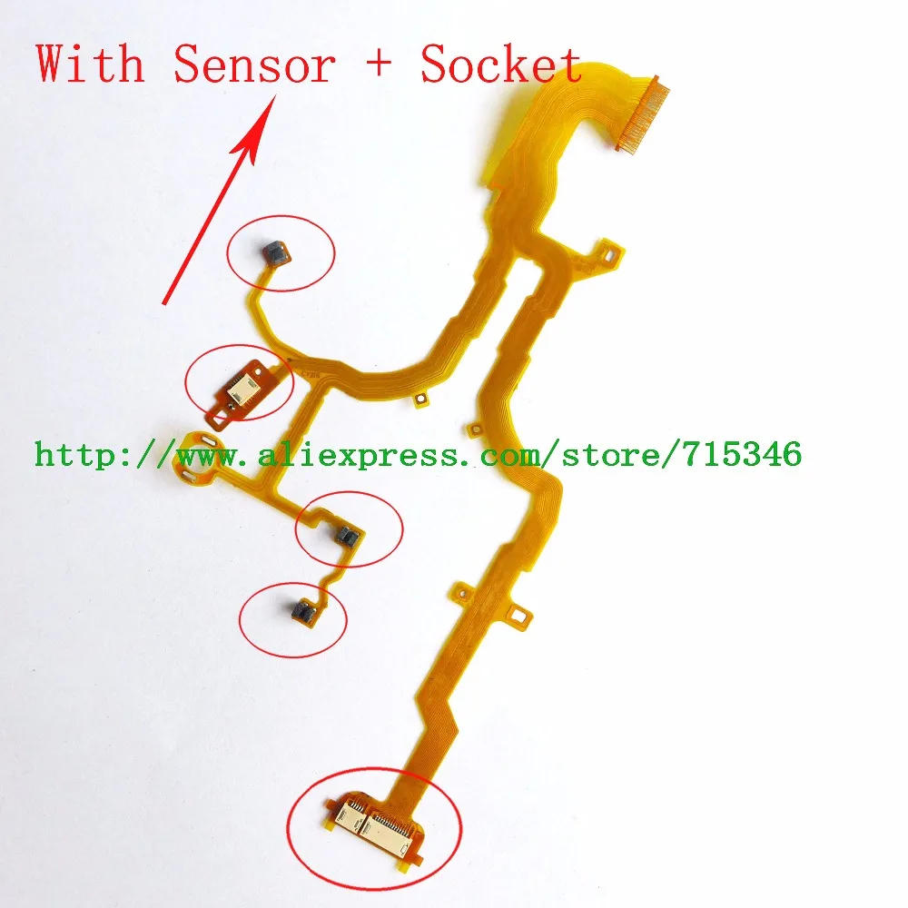Description Picture 2 of itemNEW Lens Back Main Flex Cable For Iconic Brand DSC-RX100 DSC-RX100 II  RX100 M2 Digital Camera Repair Part + Sensor + Socket