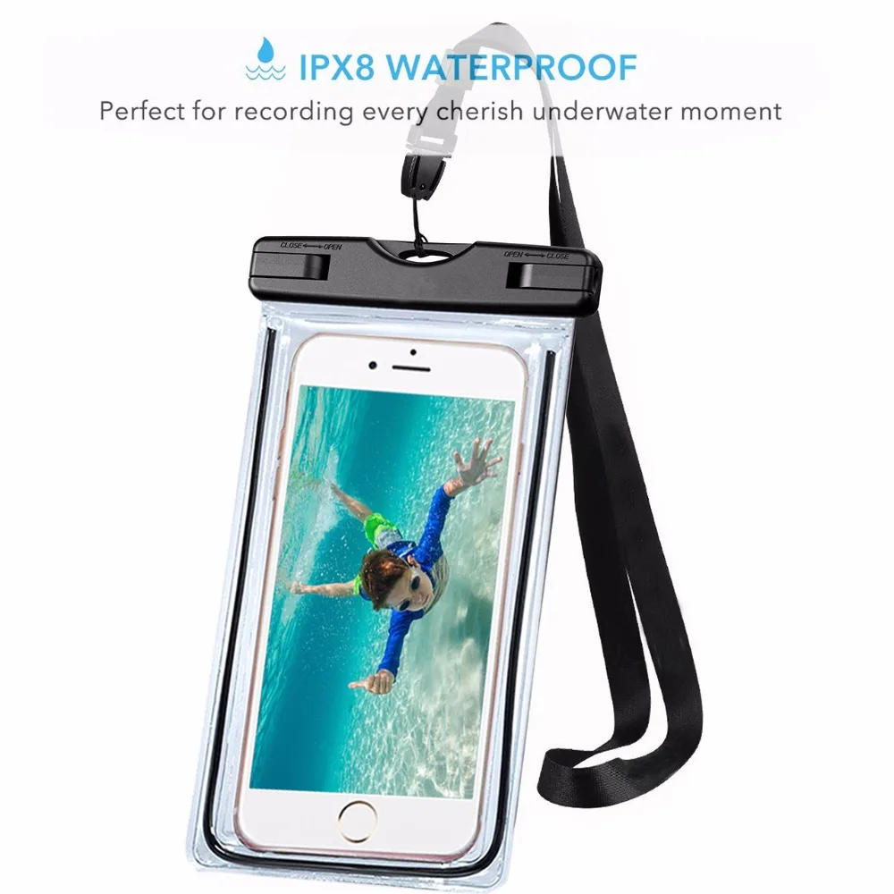 Description Picture 6 of item1pcs Universal Waterproof Case, Clear Waterproof Mobile Bag with Strap Dry Pouch Cover Keeps Gear for Kayaking, Beach, fishing