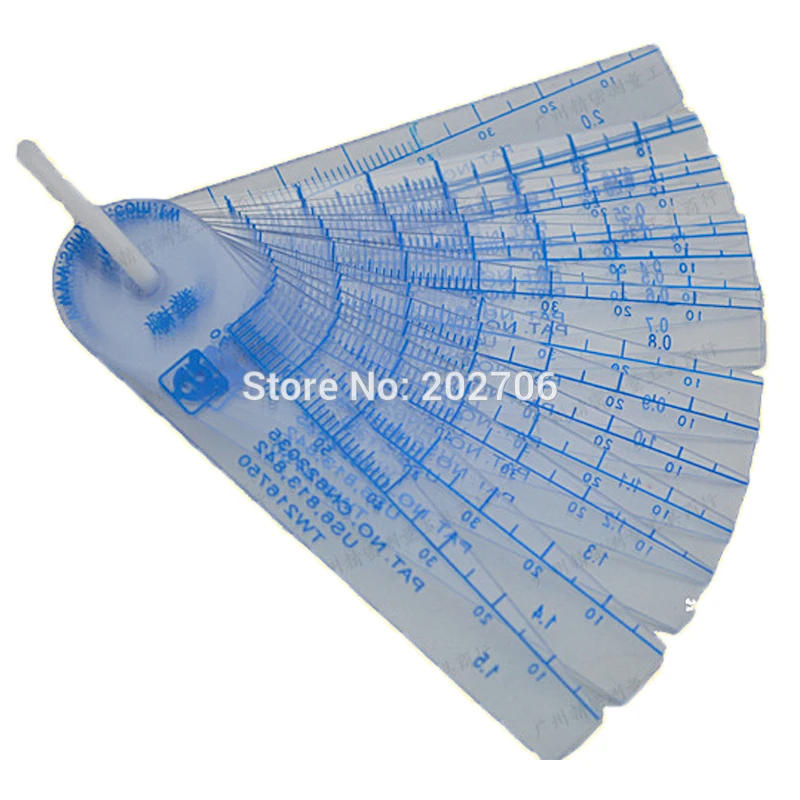Description Picture 5 of item25 Blades Feeler Gauges Metric Measurement 0.05-1.0-1.5-2.0 /0.05-5.0 Gap Metric Filler Feeler Gauge Plastic Measuring gap gage