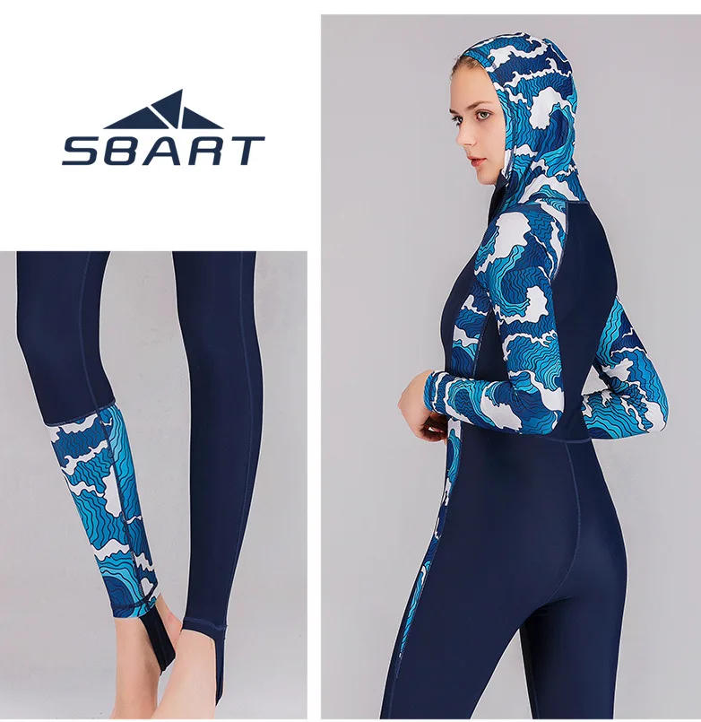 Description Picture 4 of itemSBART Professional Long Sleeved Wetsuit with Hoodies Women Zipper Full Body Wetsuits Swimsuit Snorkeling Jumpsuits Diving Suit