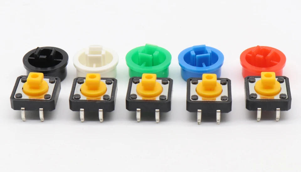 Description Picture 2 of item20PCS Tactile Push Button Switch Momentary 12*12*7.3MM Micro switch button + (20PCS 5 colors Tact Cap)