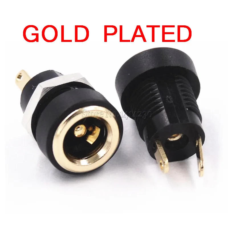 Description Picture 2 of item10Pcs 3A 12v for DC Power Supply Jack Socket Female Panel Mount Connector 5.5mm 2.1mm Plug Adapter 2 Terminal types 5.5*2.1mm