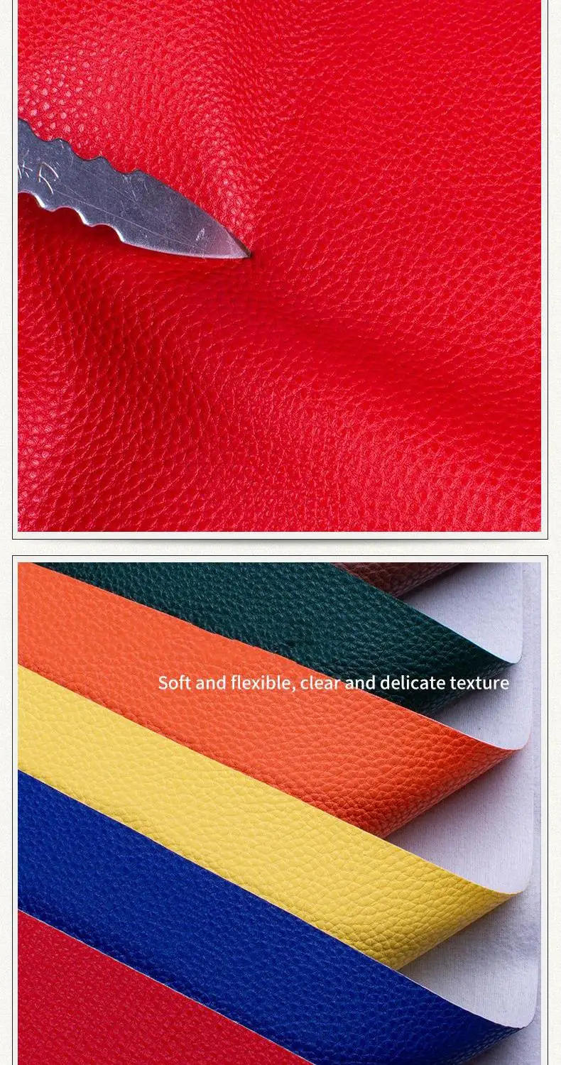 Description Picture 4 of itemPu Synthetic Leather 0.9MM Thickened Lychee Road Faux Leather Fabric For DIY Handmade Sew Clothes Accessories Supplies