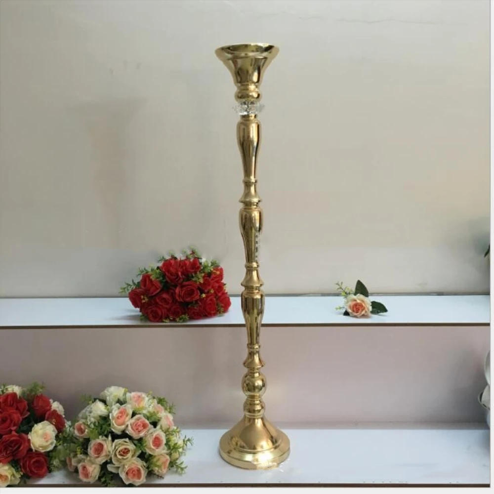 Description Picture 3 of item100 CM/40" Height Metal Gold Candle Holder Candlestick Wedding Table Centerpiece Event Flower Road Lead Rack 1 Lot =10 PCS