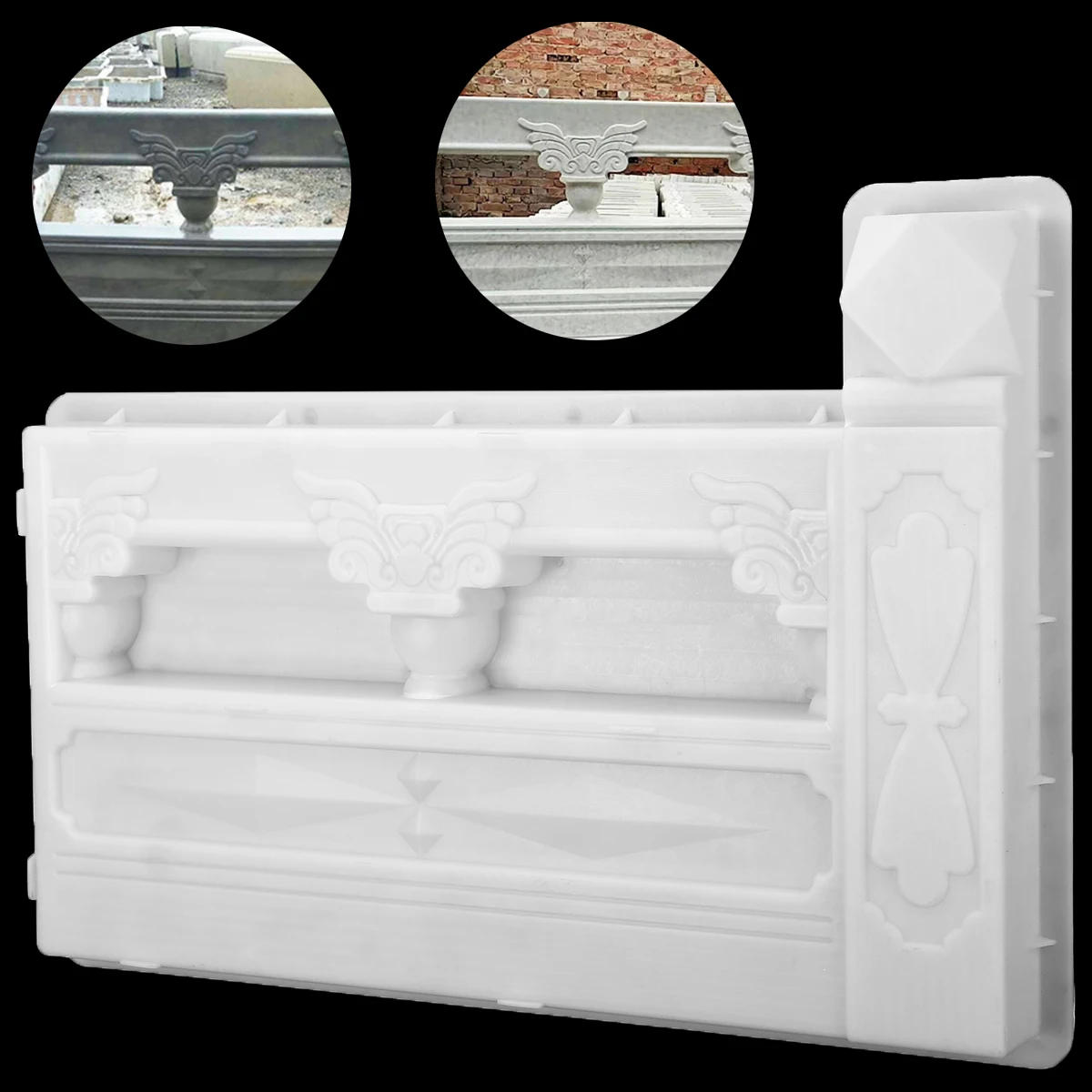 Description Picture 2 of itemHeat shield Concrete Paving Mold Pool Plastic Mold Brick Courtyard Rectangle Antique Flower Pond Paving Molds DIY 30x30x13cm