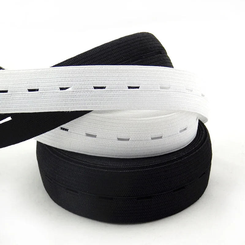 Description Picture 5 of itemElastic Bands 15/20/25/30MM White Black Nylon Highest with Hole Elastic Webbing DIY Craft Sewing Garment Trousers Accessories