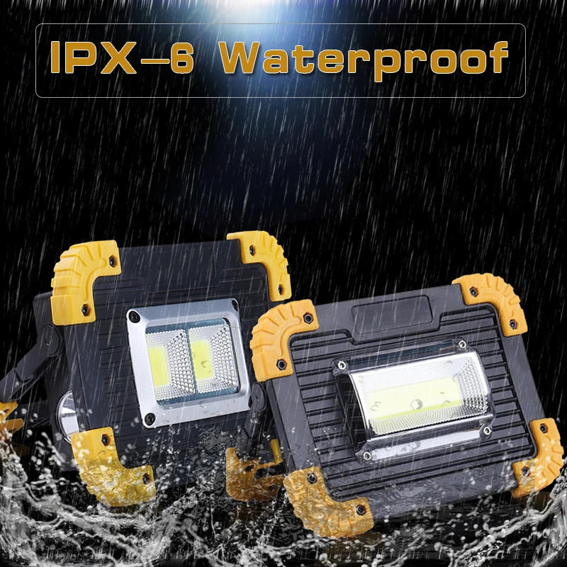 Description Picture 3 of itemSuper Bright COB Led Work Light Led Portable Spotlight Rechargeable for Outdoor Lampe Led Flashlight use 2*18650