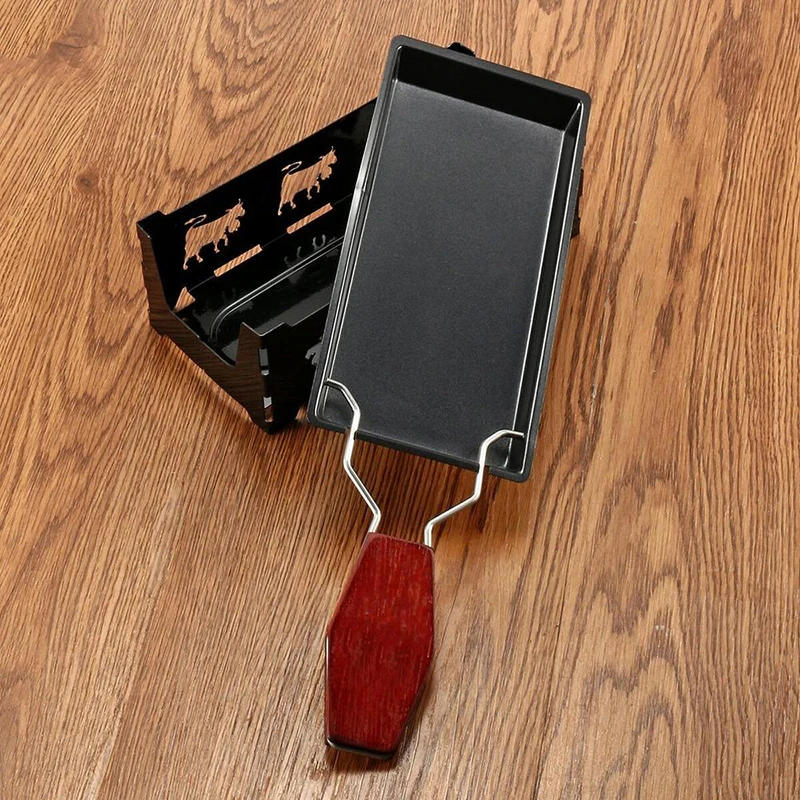 Description Picture 6 of itemGrill Cheese Raclette Set Non-stick Griller Mini BBQ Cheese Board Baked Cheese Oven Iron Swiss Cheese Melter Pan Tray