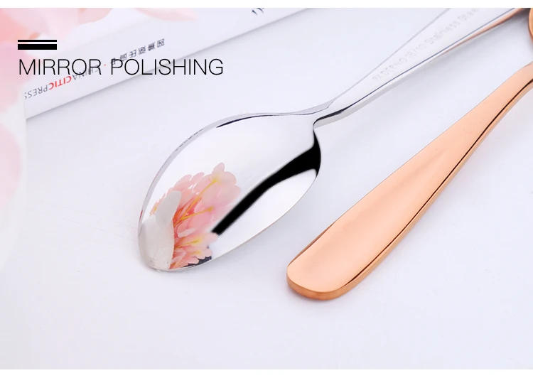 Description Picture 6 of item1Pc Tea Spoon Stainless Steel Coffee Spoons Children Mini Spoon Gold Dessert Scoop Rainbow Small Dinnerware Upgarded Party Tool