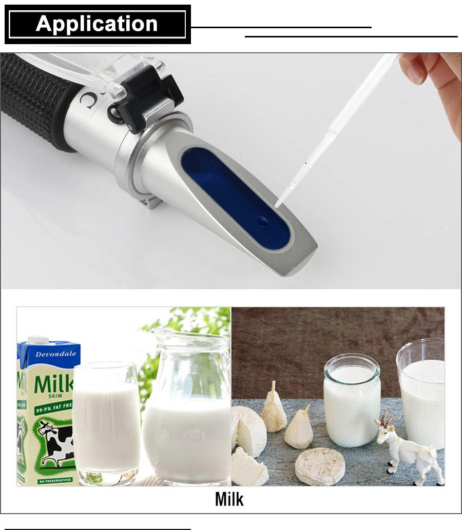 Description Picture 2 of itemRZ Concentration Refractometer Sugar Auto Milk Meter Handheld 0-20% Milk Refractometers Portable Refractometer
