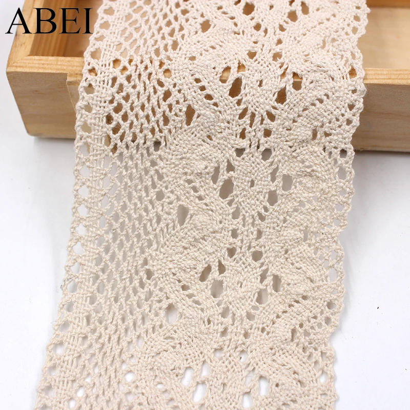 Description Picture 2 of item2yards/lot 10cm Beige Cotton Natural Lace Trimming Handmade Sew Patchwork Garments Accessories Wedding Party Dress Crafts Ribbon