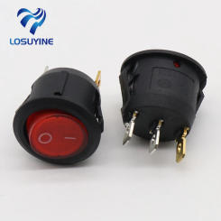 10pcs  KCD 3 foot 2 stalls with light T85 LY601-105 power switch rocker ship type circular wave