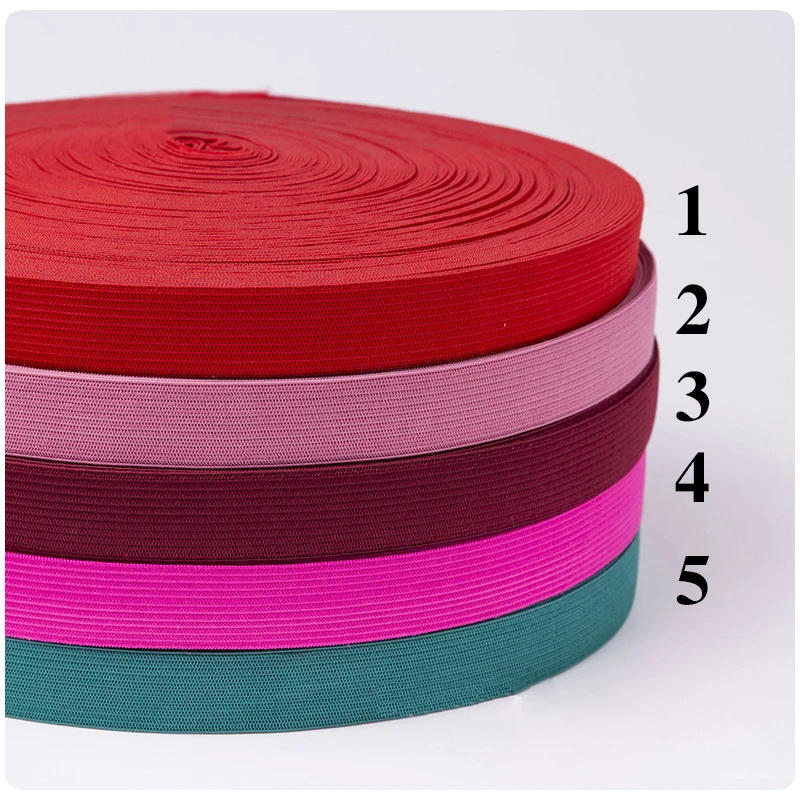 Description Picture 3 of itemElastic Ribbon Solid Color Flat Sewing High Quality 20mm For Handwork Apparel Sewing & Fabric Edge Accessories BBXR-014