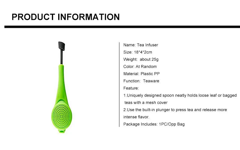Description Picture 3 of itemTea Infuser Built-in plunger Healthy Intense Flavor Reusable Tea bag Plastic Tea&Coffee Strainer Measure Swirl Steep Stir&Press