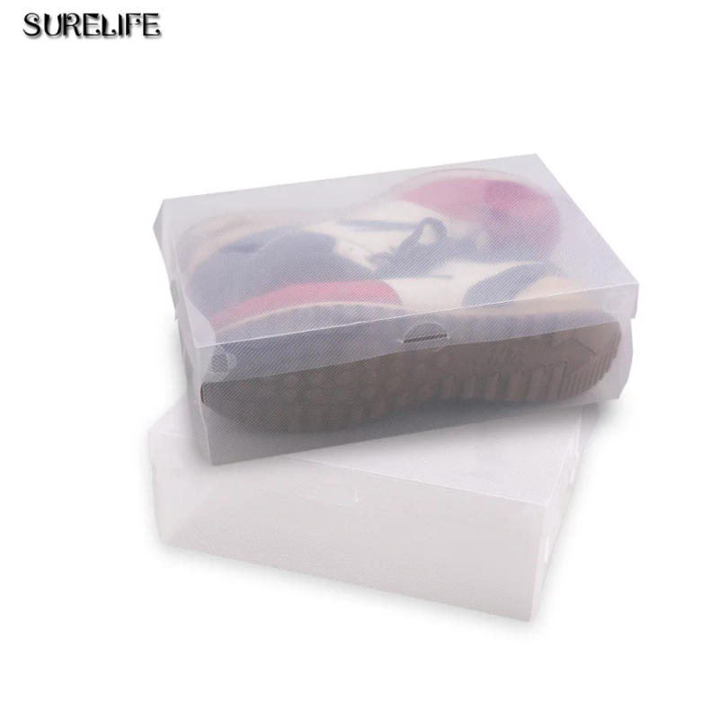 Description Picture 3 of item10pcs children/women/men shoes boxes from home Storage Boxes&Bins transparent plastic shoes box high heels/flat shoes