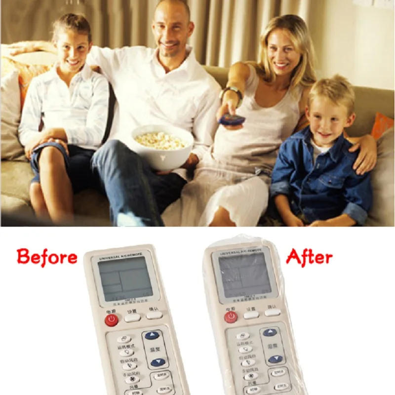Description Picture 4 of item5pcs Heat Shrink Film TV Air Conditioner Video Remote Control Protector for Face Sheet Against Scratches Dirt Remote Cover