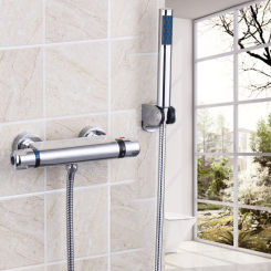Modern Luxury Bathroom Faucet Chrome Polished Shower Set Hot&Cold Mixers Taps Wall Mounted Rainfall Shower Faucets