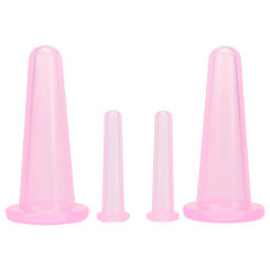 4 Pcs Massage vacuum cupping cans jars silicone cans for face massage anti cellulite Anti-wrinkle device massager cupping set